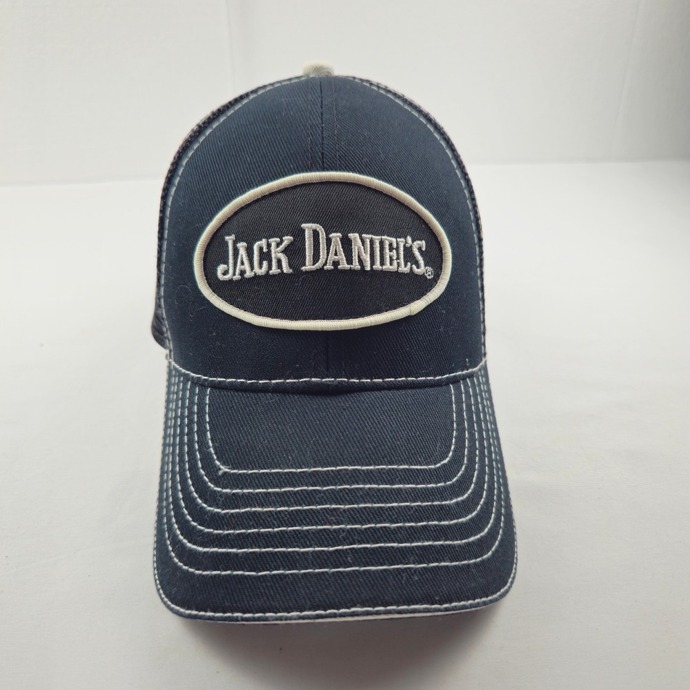 Jack Daniels Trucker Hat Black Mesh Snapback Cap Contrast Stitch One Size Fits A